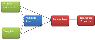 Impact of less social connectedness and fear of COVID-19 test on employees task performance: A multi-mediation model